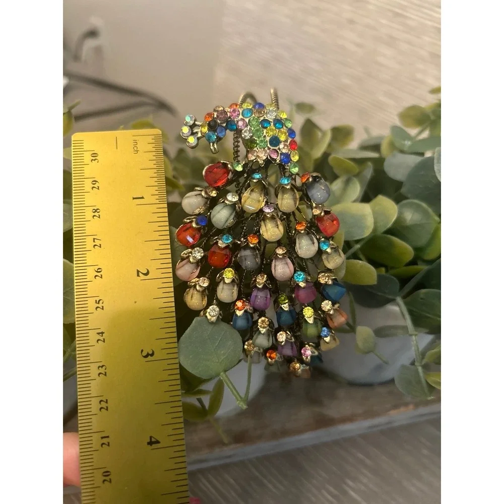 Vintage peacock colorful stone headband‎ with gold.